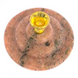 Подсвечник церковный из розового мрамора 7х4,5 см