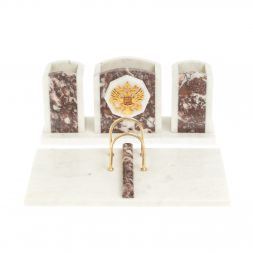 Письменный набор &amp;quot;Канцелярский&amp;quot; с гербом из мрамора и креноида