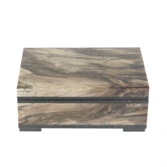 Шкатулка из камня окаменелое дерево 11х8х4,5 см 129143