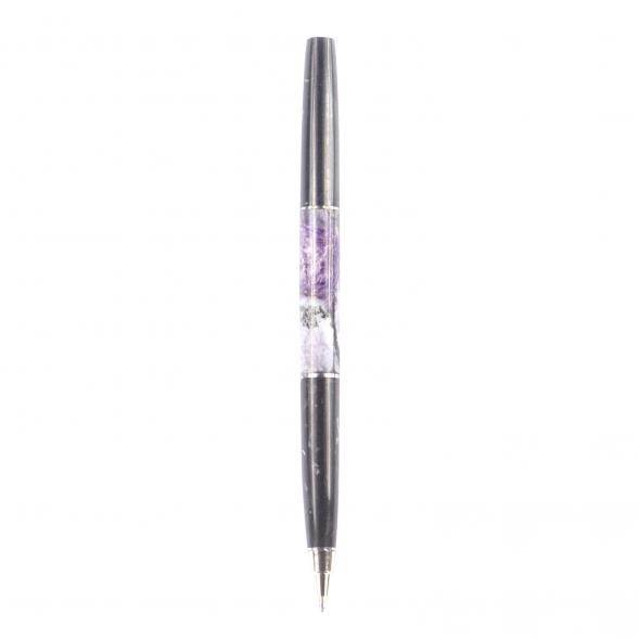 Шариковая ручка из камня чароит и долерит 121326