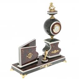 Письменный набор с визитницей &amp;quot;Георгий Победоносец&amp;quot; и змеевика и мрамора