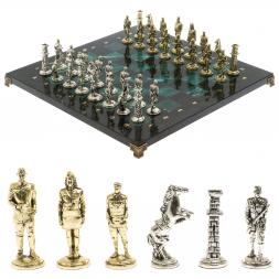 Шахматы &amp;quot;Великая Отечественная война&amp;quot; доска 40х40 см шабровский змеевик