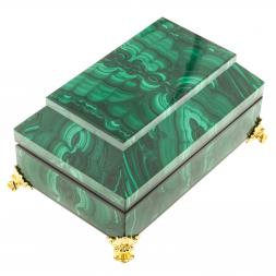 Ларец из малахита &amp;quot;Драгоценный&amp;quot; 14х9х7,5 см