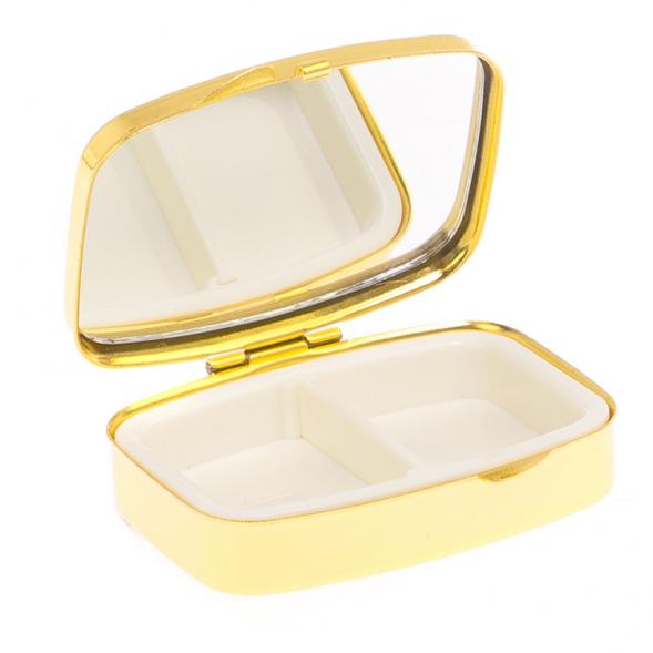 Таблетница на 2 отделения камень родонит цвет золото 125543