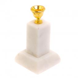 Подсвечник церковный "Столбик" из белого мрамора