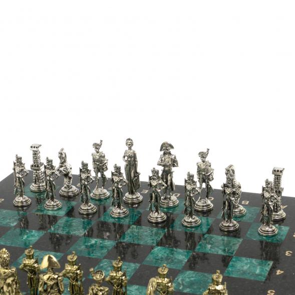 Шахматы &amp;quot;Отечественная война 1812 г.&amp;quot; доска 40х40 см шабровский змеевик 126825