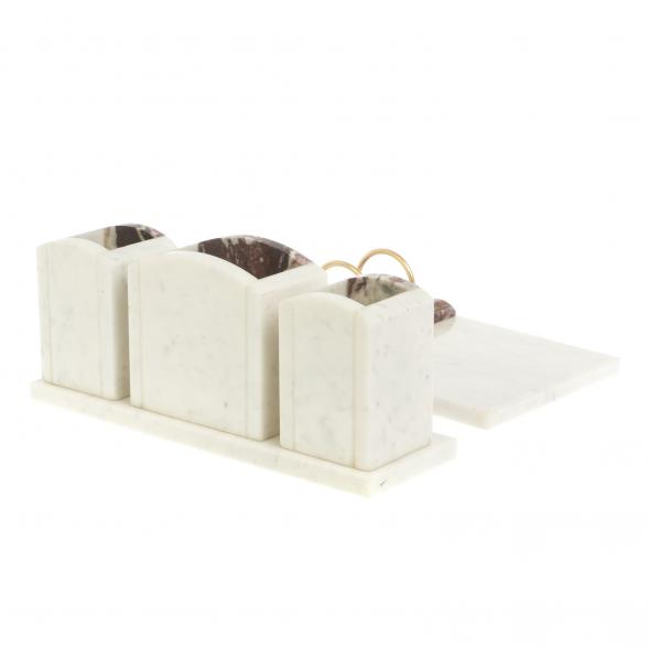 Письменный набор &amp;quot;Канцелярский&amp;quot; с часами мрамор креноид 127456