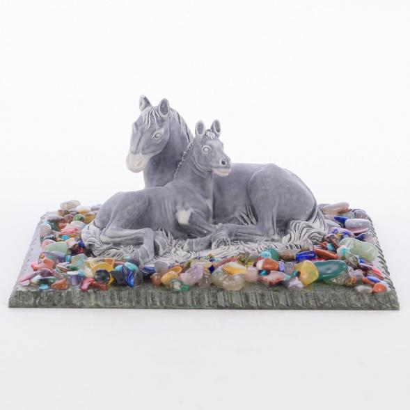 Сувенир &amp;quot;Лошадь с жеребенком&amp;quot; из мрамолита 118996