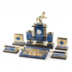 Настольный прибор &amp;quot;Конь с попоной&amp;quot; лазурит