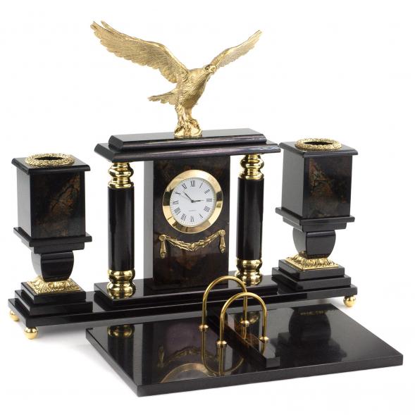 Письменный прибор &amp;quot;Орел&amp;quot; камень офиокальцит 120568