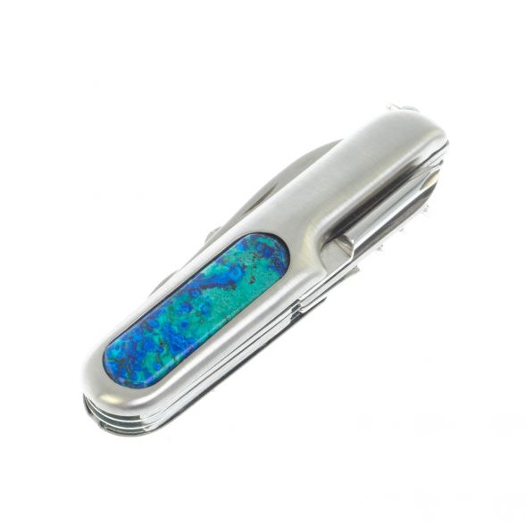 Нож мультитул складной 7 в 1 с камнем азурит 129144