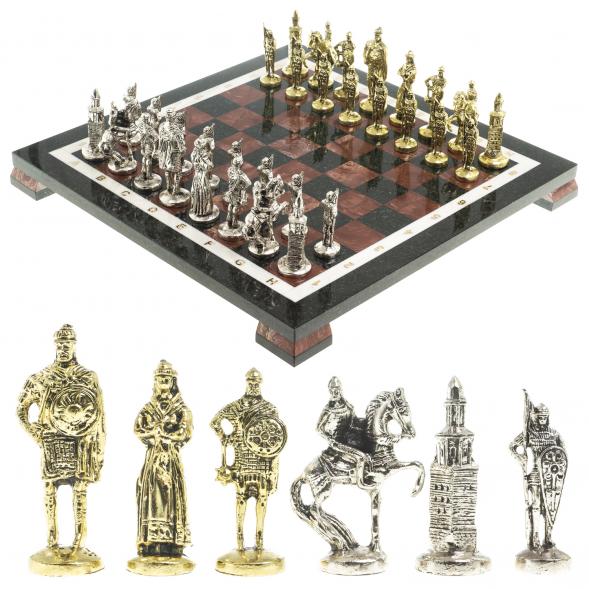 Шахматы &amp;quot;Русские витязи&amp;quot; доска 40х40 см лемезит каменные ножки 123375
