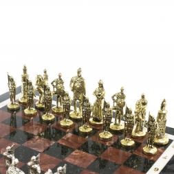 Шахматы &amp;quot;Русские витязи&amp;quot; доска 40х40 см лемезит каменные ножки