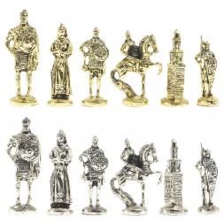Шахматы &amp;quot;Русские витязи&amp;quot; доска 40х40 см лемезит каменные ножки