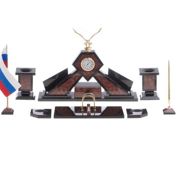 Письменный набор &amp;quot;Орел&amp;quot; камень лемезит 124259