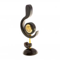 Часы из черного обсидиана "Скрипичный ключ"