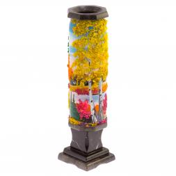 Каменная ваза "Осень" черный змеевик 8х8х29 см