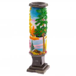 Каменная ваза "Осень" черный змеевик 8х8х29 см