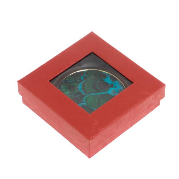 Зеркальце круглое из малахита с хризоколлой цвет золото 126752