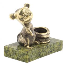 Статуэтка &amp;quot;Мышка с лукошком&amp;quot; из бронзы и змеевика