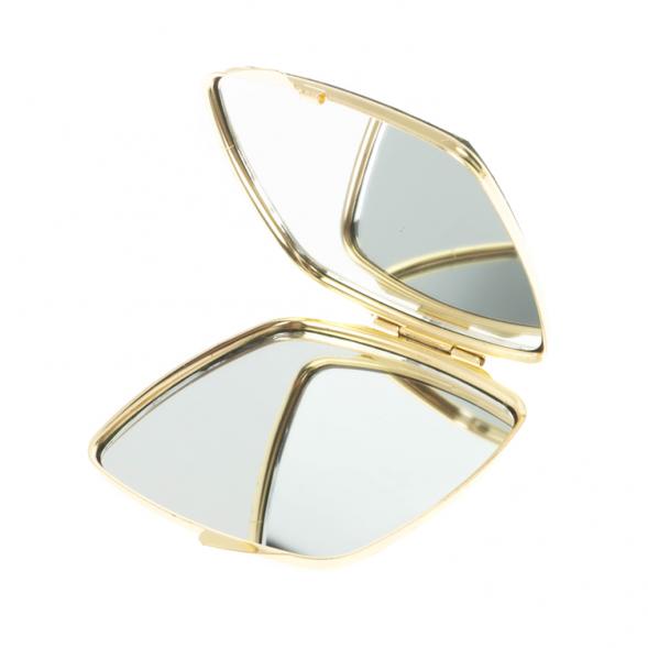 Зеркальце закругленное из змеевика круглая ящерица цвет золото 124187