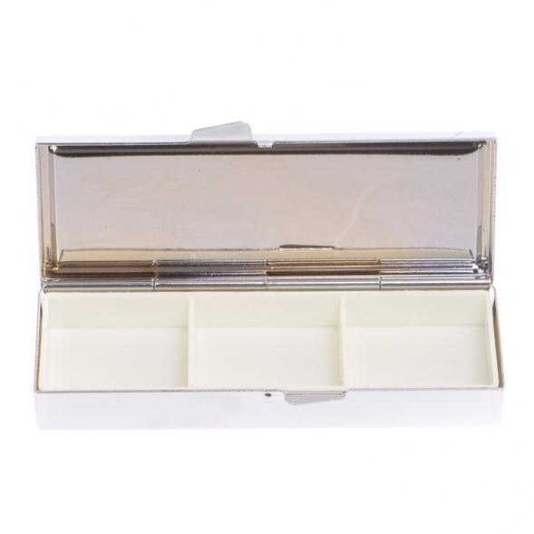 Таблетница на 3 отделения камень иркутский лазурит цвет серебро 126530