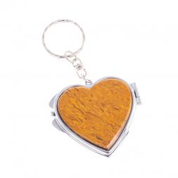 Складное зеркало брелок из змеиной яшмы Сердце