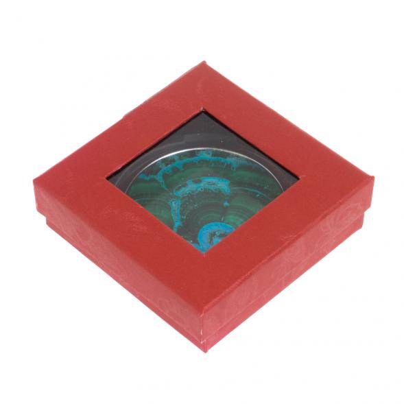 Зеркальце круглое из малахита с хризоколлой цвет серебро 126753