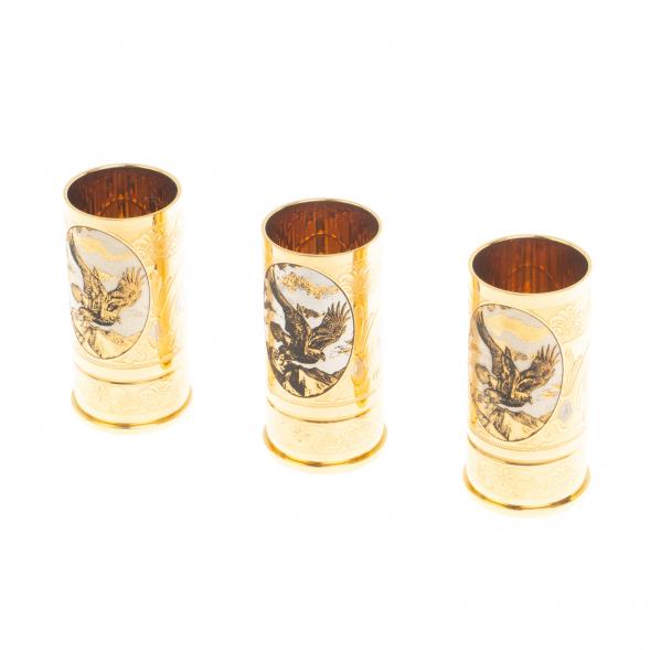 Набор из трех стопок &amp;quot;Горный орел&amp;quot; Златоуст 127060