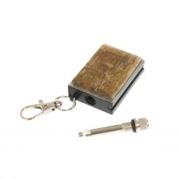 Брелок огниво &amp;quot;Вечная спичка&amp;quot; с накладкой из камня янтарь 2,8х1,3х5 см