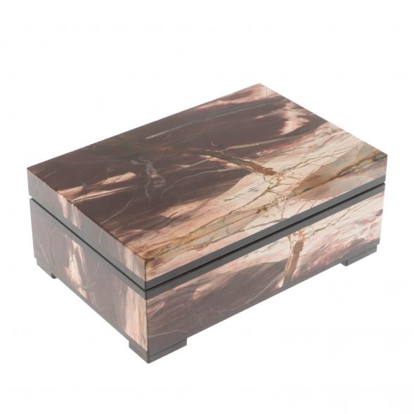 Шкатулка из камня окаменелое дерево 12х8х4,5 см 129701