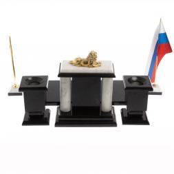 Настольный набор &amp;quot;Лев&amp;quot; из мрамора