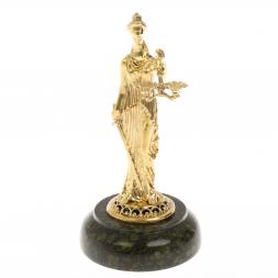 Статуэтка "Фемида" на подставке из змеевика
