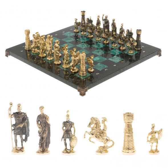 Настольные шахматы &amp;quot;Римские&amp;quot; бронза шабровский змеевик 40х40 см 126828