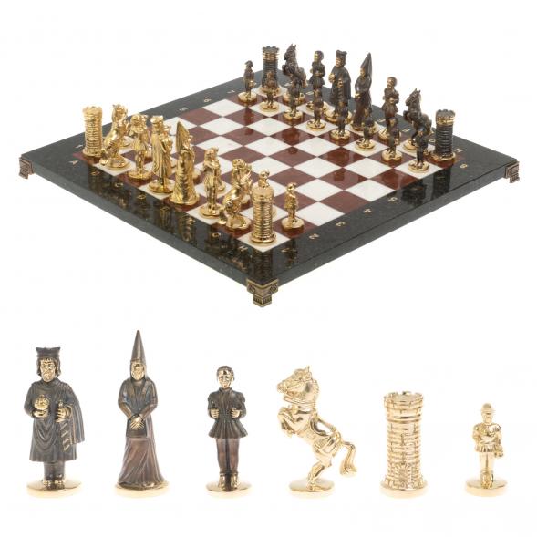 Шахматы из бронзы &amp;quot;Камелот&amp;quot; мрамор лемезит 40х40 см 126904