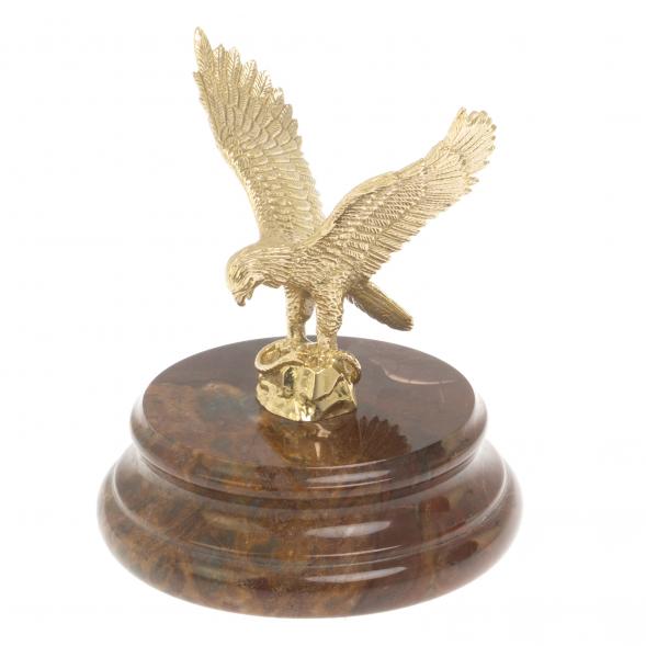 Бронзовая статуэтка &amp;quot;Орёл&amp;quot; на яшме 11,5х11,5х13 см 127381