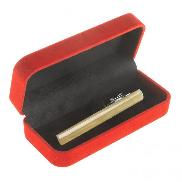 Зажим для галстука камень нефрит светло-зеленый 123825