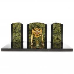 Настольный набор из змеевика &amp;quot;Канцелярский&amp;quot; с гербом РФ