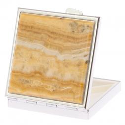 Таблетница на 4 отделения камень оникс цвет серебро