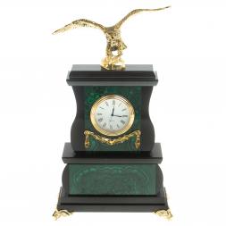 Декоративные часы из малахита &amp;quot;Орел на камне&amp;quot; бронза