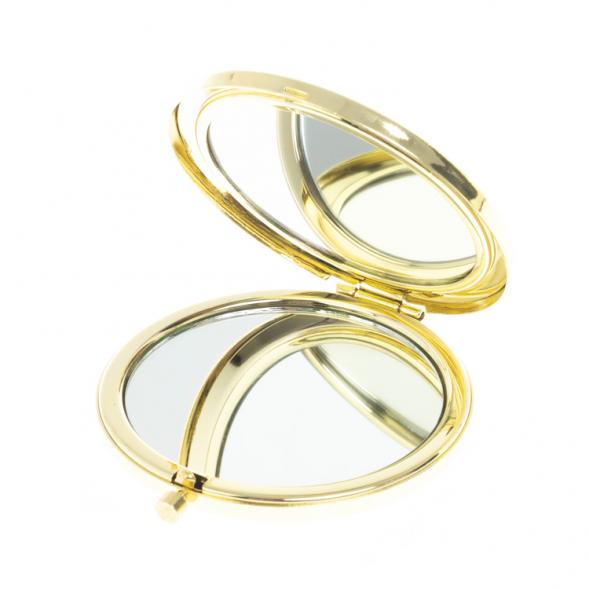 Зеркало карманное круглое из камня парагонит цвет золото 127778
