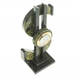 Настольные часы &amp;quot;Доллар&amp;quot; камень змеевик