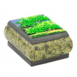 Шкатулка змеевик рисунок Лето 10х8х5 см