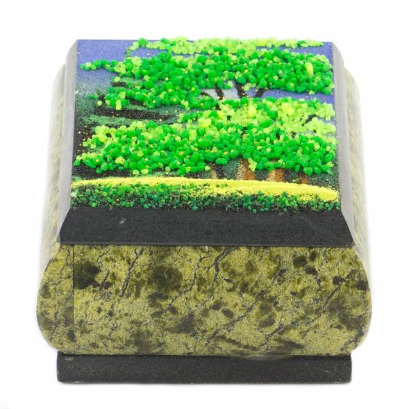 Шкатулка змеевик рисунок Лето 10х8х5 см 112086