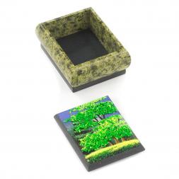 Шкатулка змеевик рисунок Лето 10х8х5 см