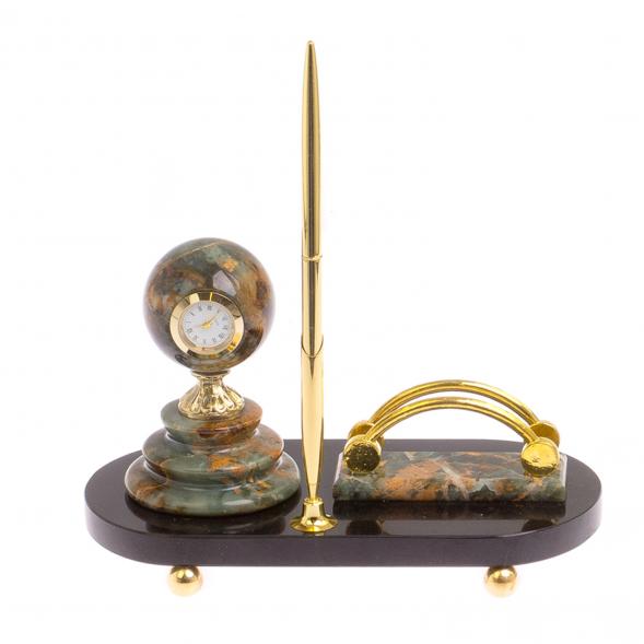 Мини-набор &amp;quot;Шар&amp;quot; с часами из офиокальцита 125079