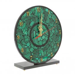 Часы настольные из малахита &amp;quot;Мозайка&amp;quot; 26,5х8х28 см