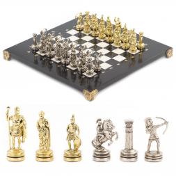 Шахматы "Лучники" доска 28х28 см мрамор