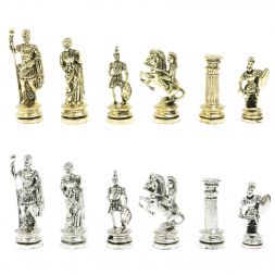 Шахматы "Древний Рим" доска 44х44 см из змеевика