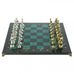 Шахматы "Древний Рим" доска 44х44 см из змеевика